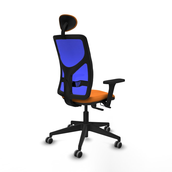 PIQUERAS Y CRESPO Silla de oficina Motilla Naranja y Azul