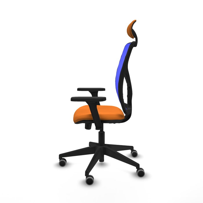 PIQUERAS Y CRESPO Silla de oficina Motilla Naranja y Azul