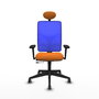 PIQUERAS Y CRESPO Silla de oficina Motilla Naranja y Azul