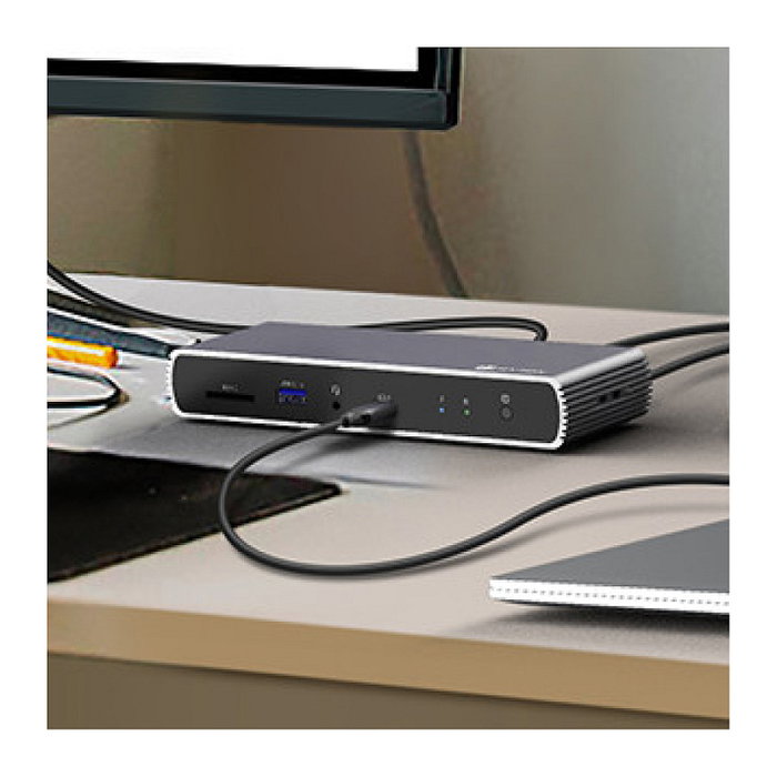 ICY BOX IB-DK4012-CPD USB-C Docking Station 9-en-1 PD 100W con Puertos HDMI, DisplayPort, Ethernet, USB 3.2 y Lector de Tarjetas SD/MicroSD
