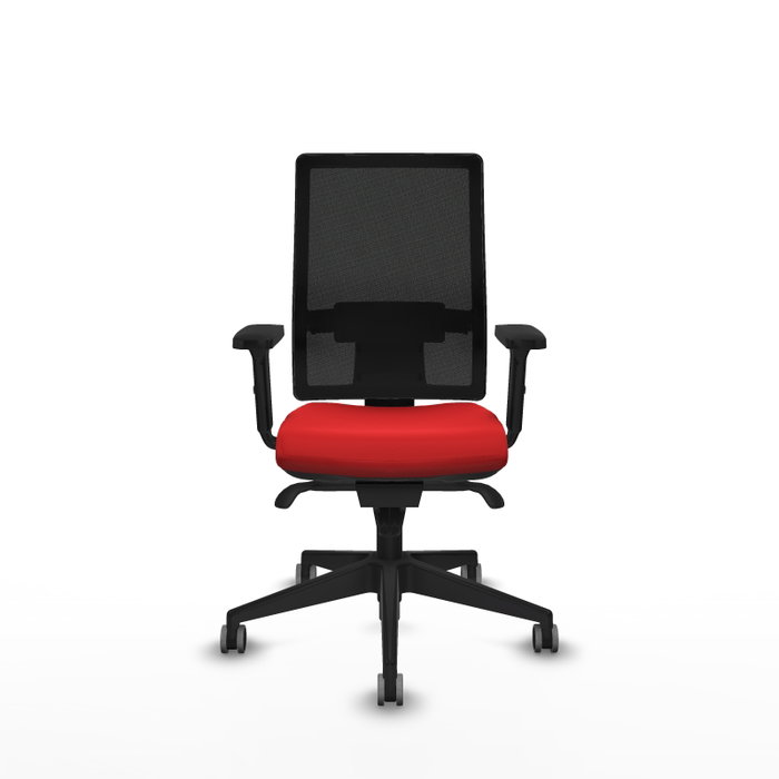 PIQUERAS Y CRESPO Silla de oficina Horna con mecanismo Sincro, Rojo y Negro