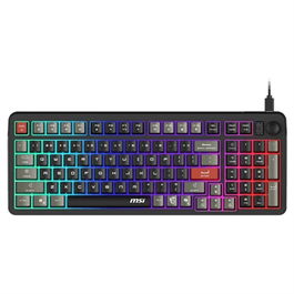 MSI FORGE GK110 Teclado Gaming ES con Retroiluminación LED, Antighosting 26 Teclas, Interruptores de Membrana, Cable USB-C Desmontable, para Windows 11, Negro