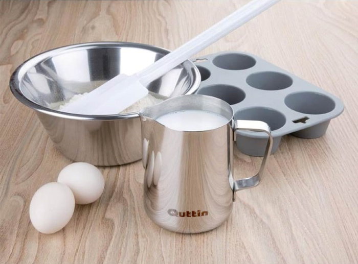 My Bar - Lechera de acero inoxidable 475 ml, para bar, dimensiones: 8.6 cm (ancho) x 9.5 cm (alto) x 12 cm (largo), 2.3 kg (12 Unidades)