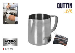 My Bar - Lechera de acero inoxidable 475 ml, para bar, dimensiones: 8.6 cm (ancho) x 9.5 cm (alto) x 12 cm (largo), 2.3 kg (12 Unidades)