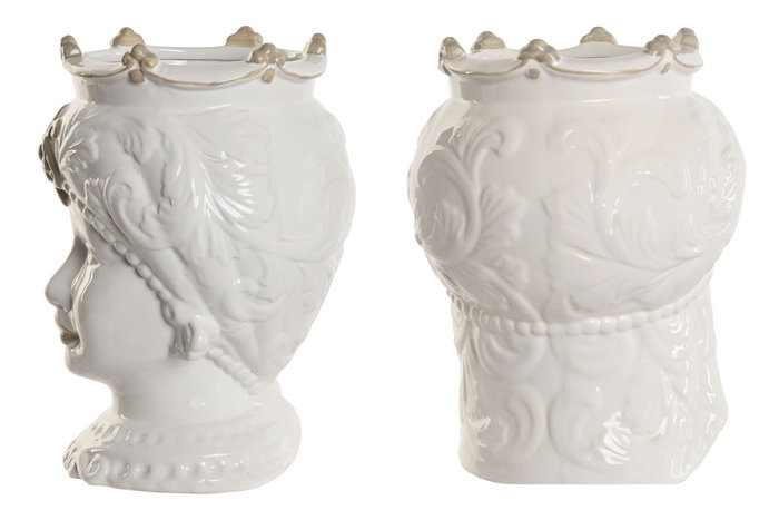 DKD Home Decor Macetero de Porcelana Cabeza Siciliana 15x15x26,5 cm DKD Home Decor Macetero de Porcelana Cabeza Siciliana 15x15x26,5 cm