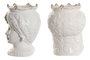 DKD Home Decor Macetero de Porcelana Cabeza Siciliana 15x15x26,5 cm