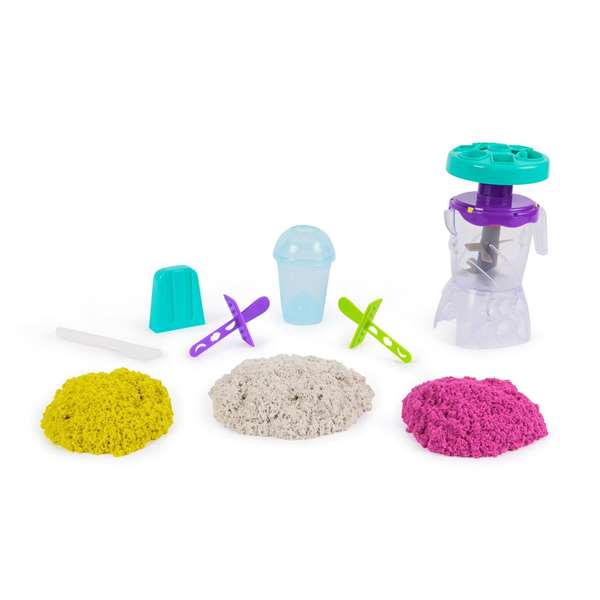 Spin Master Batidora de Smoothies con Arena Moldeable Kinetic Sand, Juego Tetris Multilingüe para 1 Jugador, Recomendado de 5 a 99 Años, 28x23x6,30cm