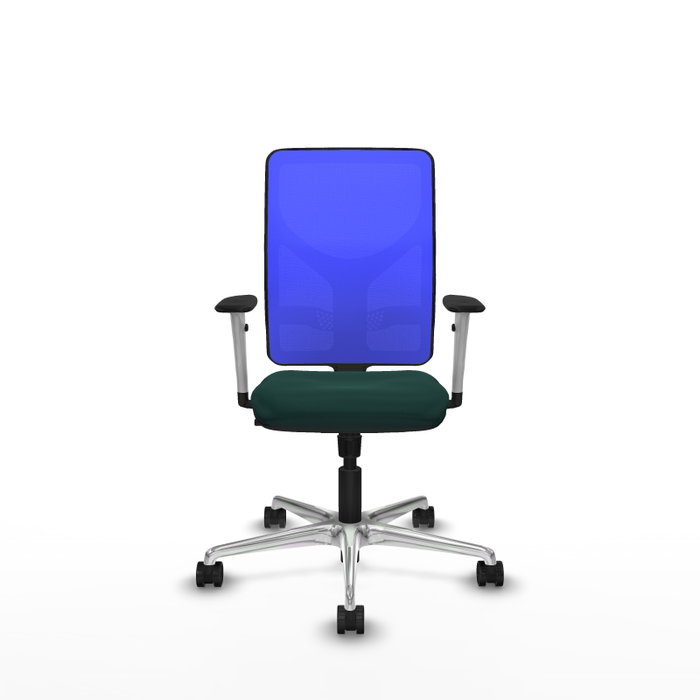 PIQUERAS Y CRESPO Silla de oficina Motilla con mecanismo Sincro, Verde botella y Azul