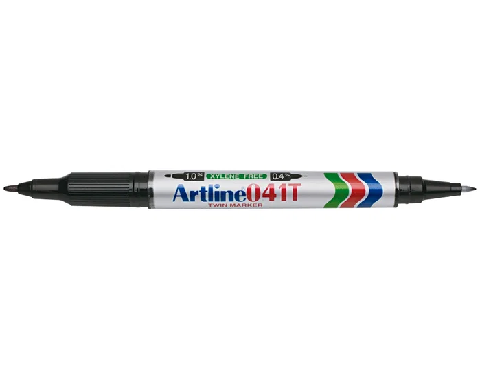 Artline EK-041T Rotulador Marcador Permanente Negro Doble Punta 0,4 mm y 1 mm