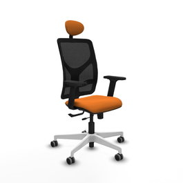 PIQUERAS Y CRESPO Silla de oficina Motilla Naranja y Negro