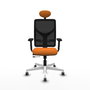 PIQUERAS Y CRESPO Silla de oficina Motilla Naranja y Negro