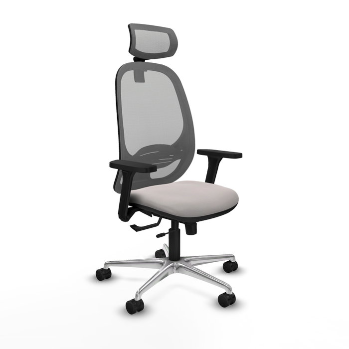 PIQUERAS Y CRESPO Silla de oficina Cilanco Blanco/Gris con mecanismo Sincro/Traslack PIQUERAS Y CRESPO Silla de oficina Cilanco Blanco/Gris con mecanismo Sincro/Traslack