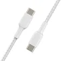 Belkin CAB004BT1MWH2PK Cable USB-C a USB-C Trenzado 1m Blanco, USB 2.0, 480 Mbit/s, Carga Rápida 60W, 2 Piezas