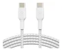 Belkin CAB004BT1MWH2PK Cable USB-C a USB-C Trenzado 1m Blanco, USB 2.0, 480 Mbit/s, Carga Rápida 60W, 2 Piezas