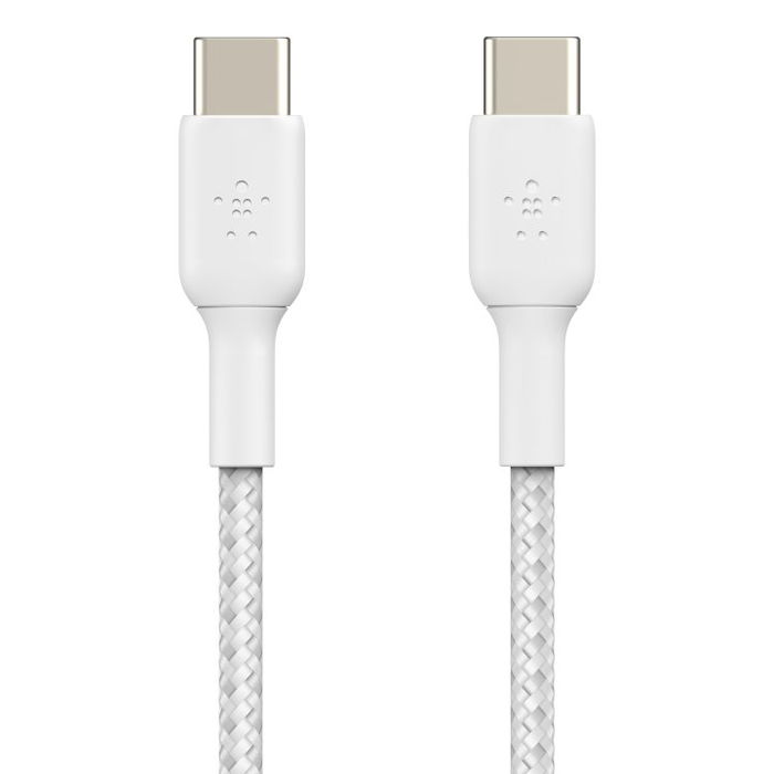 Belkin Cable Boost Charge USB-C a USB-C 1m Nylon Trenzado - Pack de 2 CAB004BT1MWH2PK - Carga Rápida 60W, Compatible con iPhone 15, iPad, MacBook, Samsung Galaxy Belkin Cable Boost Charge USB-C a USB-C 1m Nylon Trenzado - Pack de 2 CAB004BT1MWH2PK - Carga Rápida 60W, Compatible con iPhone 15, iPad, MacBook, Samsung Galaxy