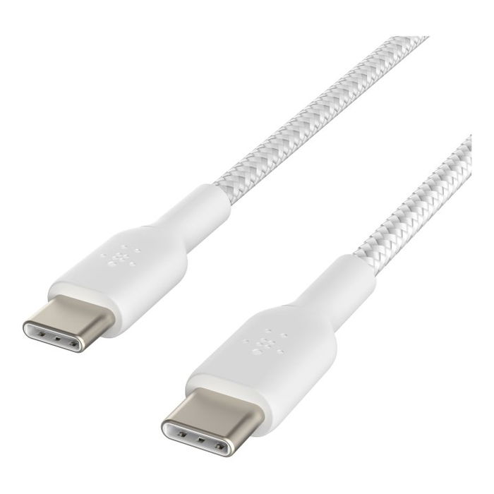 Belkin Cable Boost Charge USB-C a USB-C 1m Nylon Trenzado - Pack de 2 CAB004BT1MWH2PK - Carga Rápida 60W, Compatible con iPhone 15, iPad, MacBook, Samsung Galaxy Belkin Cable Boost Charge USB-C a USB-C 1m Nylon Trenzado - Pack de 2 CAB004BT1MWH2PK - Carga Rápida 60W, Compatible con iPhone 15, iPad, MacBook, Samsung Galaxy