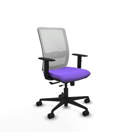 PIQUERAS Y CRESPO Silla de oficina Haches con mecanismo Sincro/Traslack, Lila y Blanco