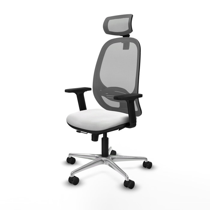 PIQUERAS Y CRESPO Silla de oficina Cilanco con mecanismo Sincro/Traslack, Blanco y Gris