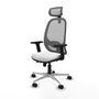 PIQUERAS Y CRESPO Silla de oficina Cilanco con mecanismo Sincro/Traslack, Blanco y Gris