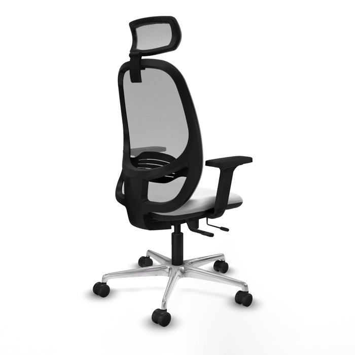 PIQUERAS Y CRESPO Silla de oficina Cilanco con mecanismo Sincro/Traslack, Blanco y Gris