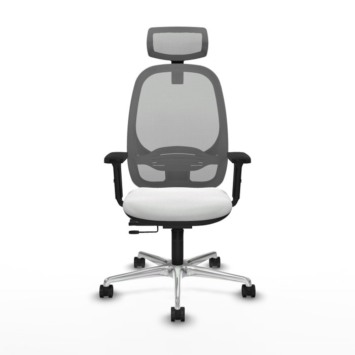 PIQUERAS Y CRESPO Silla de oficina Cilanco con mecanismo Sincro/Traslack, Blanco y Gris