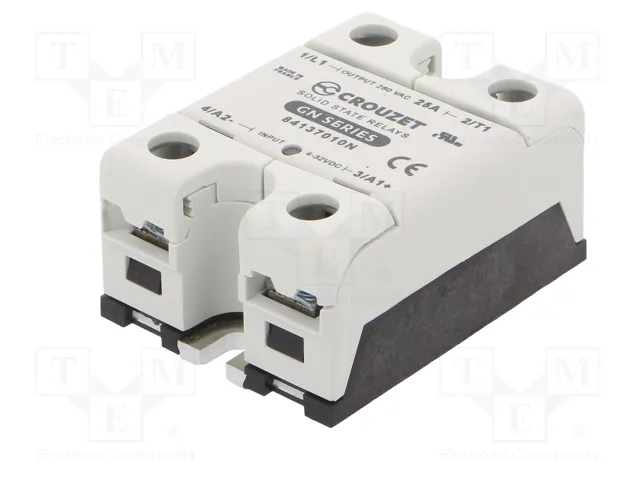 CROUZET GN Relé de semiconductor monofásico 25A 24-280VAC CROUZET GN Relé de semiconductor monofásico 25A 24-280VAC