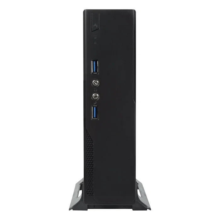 Unykach Caja PC Mini-ITX UK-1003 Negra con Fuente de Alimentación 120W Incluida, 2 Puertos USB 3.0 Frontales, Soporte VESA, Compacta 2L para Disco 2.5", Diseño Horizontal o Vertical