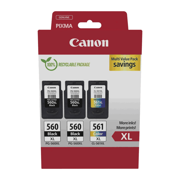 Canon Multipack de Cartuchos de Tinta Original PG-560XL y CL-561XL Alto Rendimiento