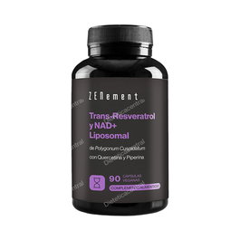 ZENEMENT Trans-Resveratrol NAD+ Liposomada 90 Cápsulas con Quercetina y Piperina, Alta Absorción, Vegano