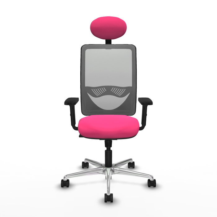 PIQUERAS Y CRESPO Silla de oficina Zulema Rosa y Gris con Mecanismo Sincro