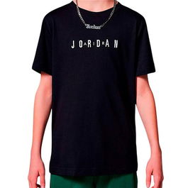 Camiseta de Manga Corta Infantil Jordan Mj Wordmark Emb Crew Negro L