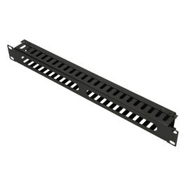 Extralink Organizador de cables 1U 19 pulgadas con cubierta metálica Negro