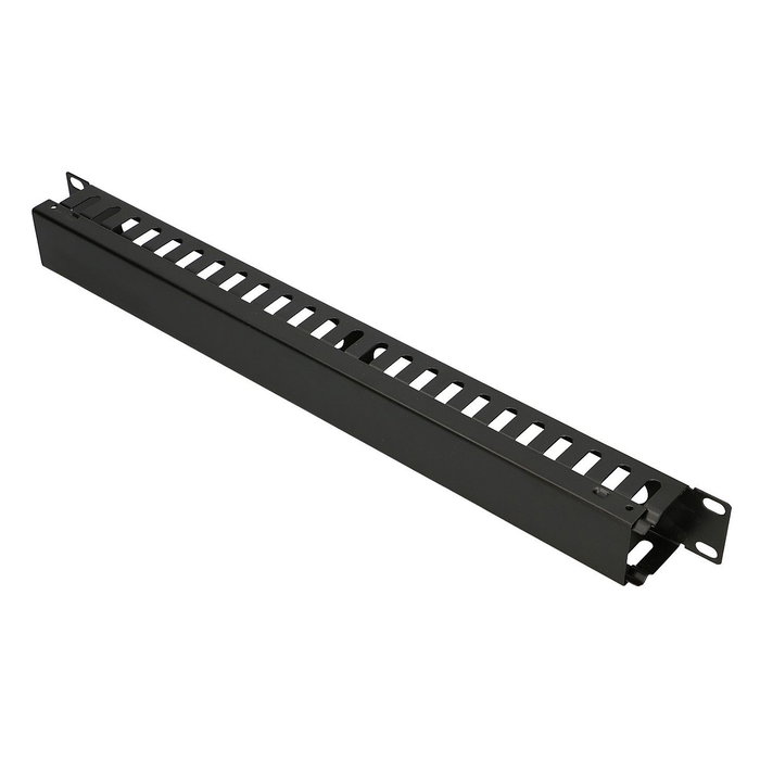Extralink Organizador de cables 1U 19 pulgadas con cubierta metálica Negro
