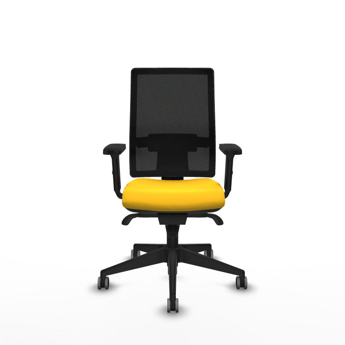 PIQUERAS Y CRESPO Silla de oficina Horna con mecanismo Sincro, Amarillo y Negro