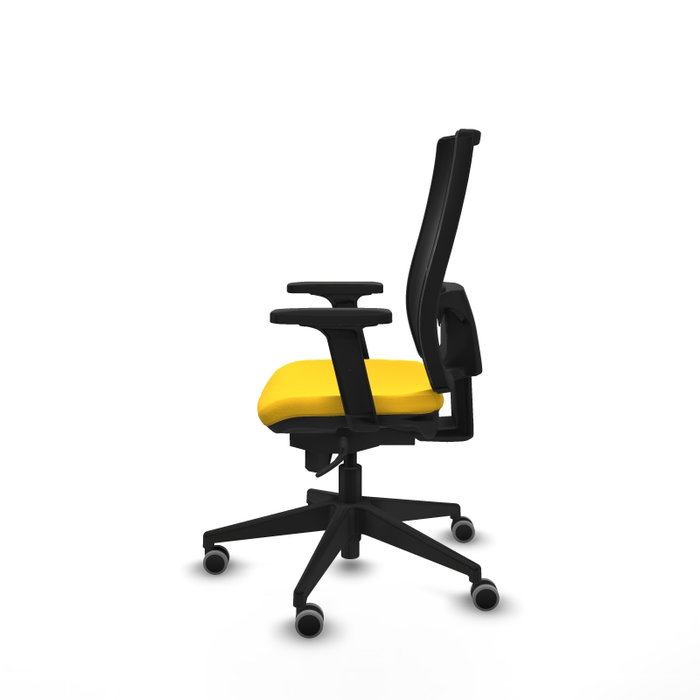 PIQUERAS Y CRESPO Silla de oficina Horna con mecanismo Sincro, Amarillo y Negro