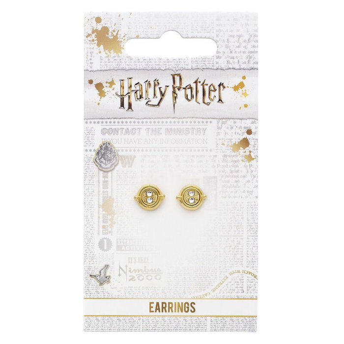 The Carat Shop Pendientes Giratiempos Oro Harry Potter Chapados en Oro