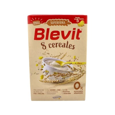 Blevit Super Fibra 8 Cereales para Bebé, Alimento Infantil con Fibra, Paquete de 500 g