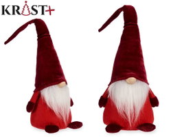 KRIST+ Gnomo Terciopelo Rojo con Gorro 48cm