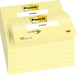 Notas Adhesivas Post-It 100H Z Notes 76X127 (R350) (Set de 12)
