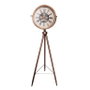 DKD Home Decor Reloj de Pie de Abeto y Cristal Natural y Cobre