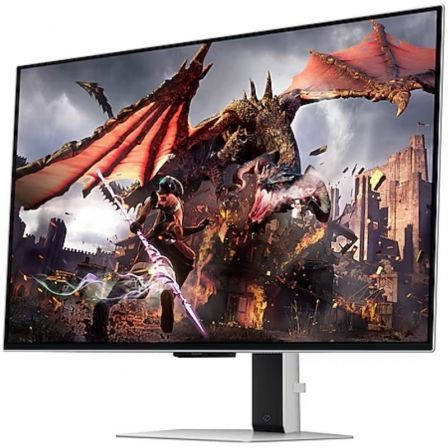 Samsung S32DG800SU Monitor Gaming Odyssey OLED G8 de 32 Pulgadas, 4K UHD, 240 Hz, 0.03ms, AMD FreeSync Premium Pro, Gaming Hub, Smart TV, Altavoces, Regulable en Altura, Plata
