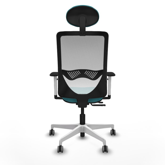 PIQUERAS Y CRESPO Silla de oficina Zulema con mecanismo Sincro/Traslack, Turquesa y Blanco