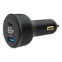 Gembird TA-UC-AC2PD65LCD-CAR-01 Cargador de Coche con Pantalla LCD y Carga Rápida 65W USB-C y 18W USB-A, Negro