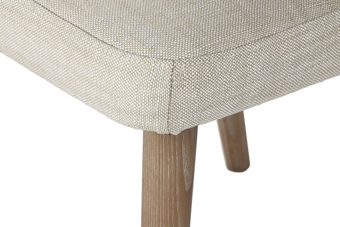 DKD Home Decor Silla Urban Tapizada en Fresno y Poliéster, Colores Blanco y Natural, Dimensiones 59 x 84 x 50 cm