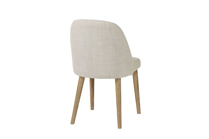 DKD Home Decor Silla Urban Tapizada en Fresno y Poliéster, Colores Blanco y Natural, Dimensiones 59 x 84 x 50 cm