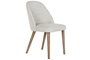 DKD Home Decor Silla Urban Tapizada en Fresno y Poliéster, Colores Blanco y Natural, Dimensiones 59 x 84 x 50 cm