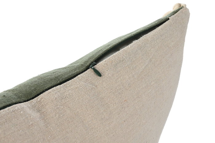 DKD Home Decor Cojin Boho Fleky23 Verde 45 x 15 x 45 cm Algodon Reciclado Polyester