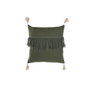 DKD Home Decor Cojín de Algodón Reciclado Verde con Flecos