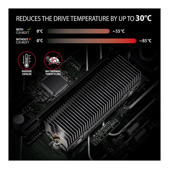 Axagon CLR-M2XT Disipador de calor para SSD M.2 2280 de aluminio Axagon CLR-M2XT Disipador de calor para SSD M.2 2280 de aluminio