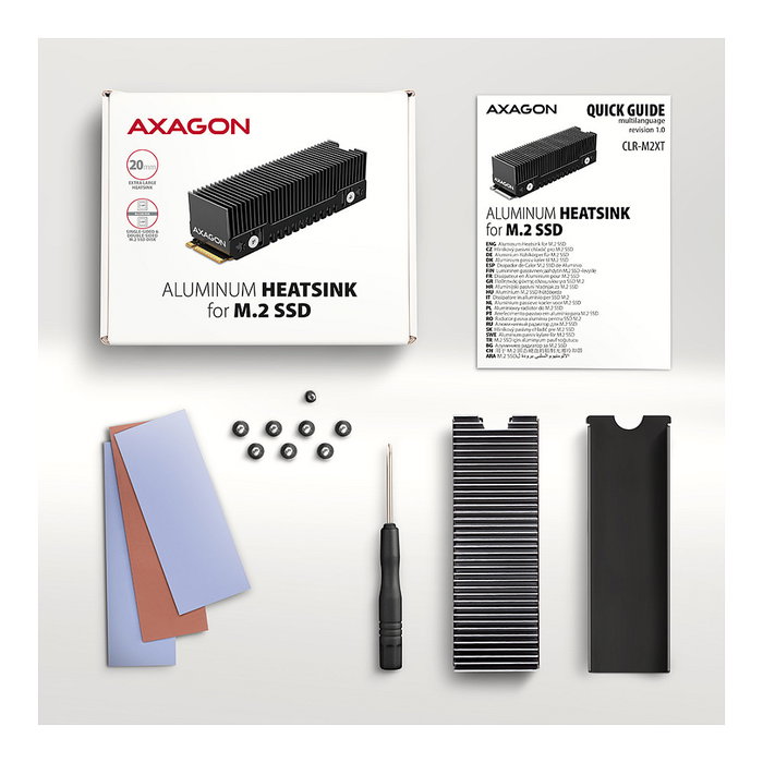 Axagon CLR-M2XT Disipador de calor para SSD M.2 2280 de aluminio Axagon CLR-M2XT Disipador de calor para SSD M.2 2280 de aluminio